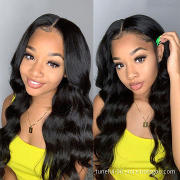 Natural Wave 13*4 Lace Frontal Human Virgin Hair Wigs Full Cuticle Aligned Unprocessed Indian Virgin Hair Wigs Body Wave